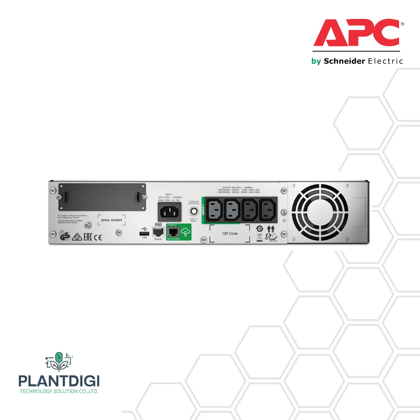 เครื่องสำรองไฟ APC SMT1000RMI2UC รุ่น APC Smart-UPS