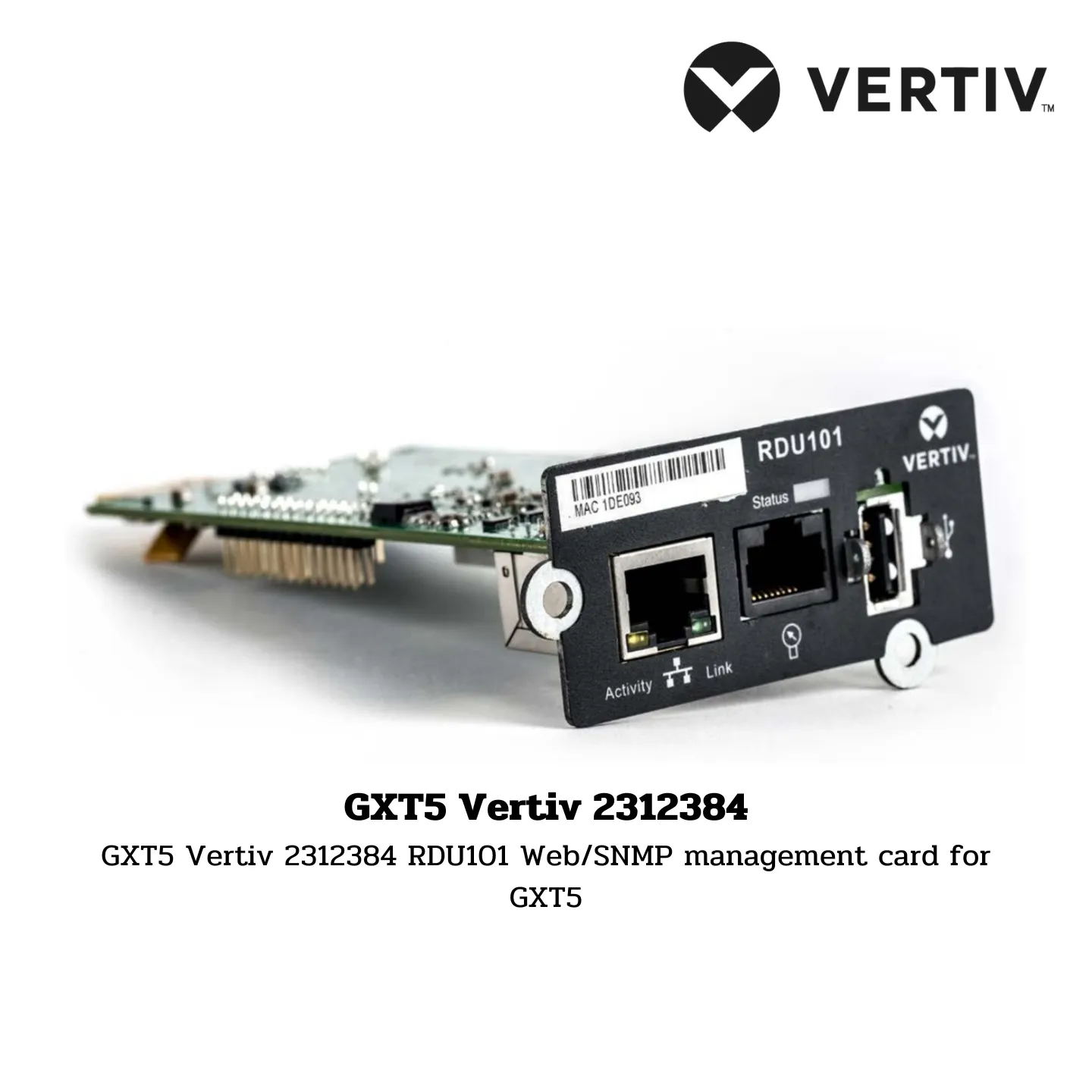 การ์ดจัดการสำหรับ GXT5 Vertiv 2312384 RDU101 Web/SNMP management card for GXT5 1 2312384