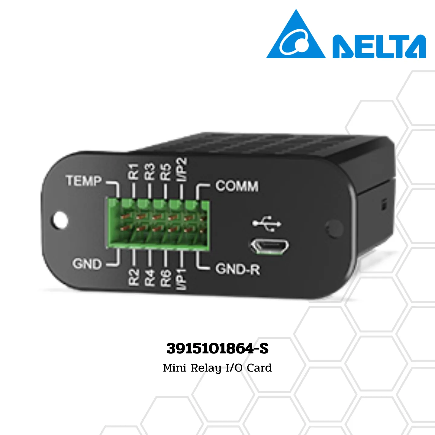 Delta 3915101864-S Mini Relay I/O Card SNMP Network Card 2 Delta 3915101864-S Mini Relay I/O Card SNMP Network Card
