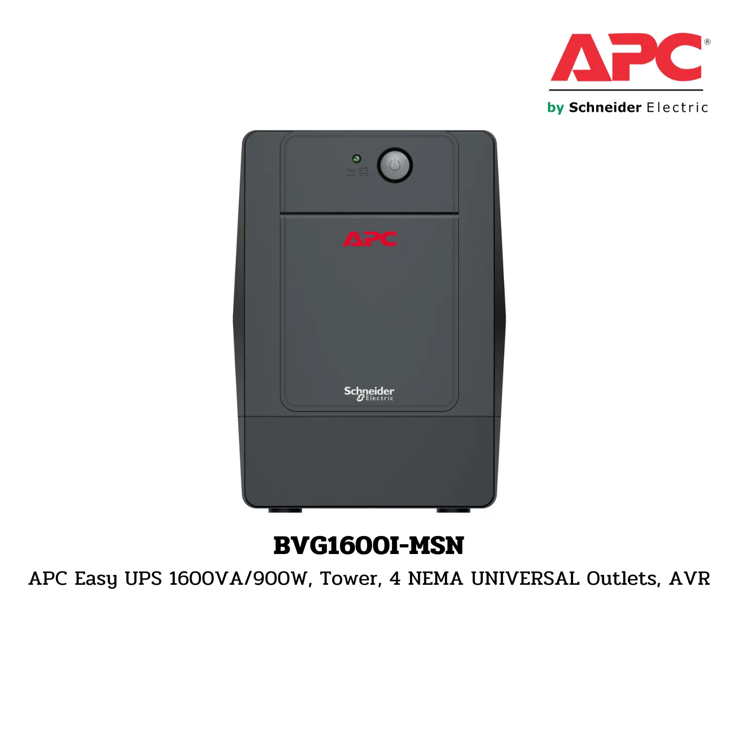 เครื่องสำรองไฟ APC BVG1600I-MSN รุ่น APC Easy UPS BVG Series 1 เครื่องสำรองไฟ APC BVG1600I-MSN รุ่น APC Easy UPS BVG Series