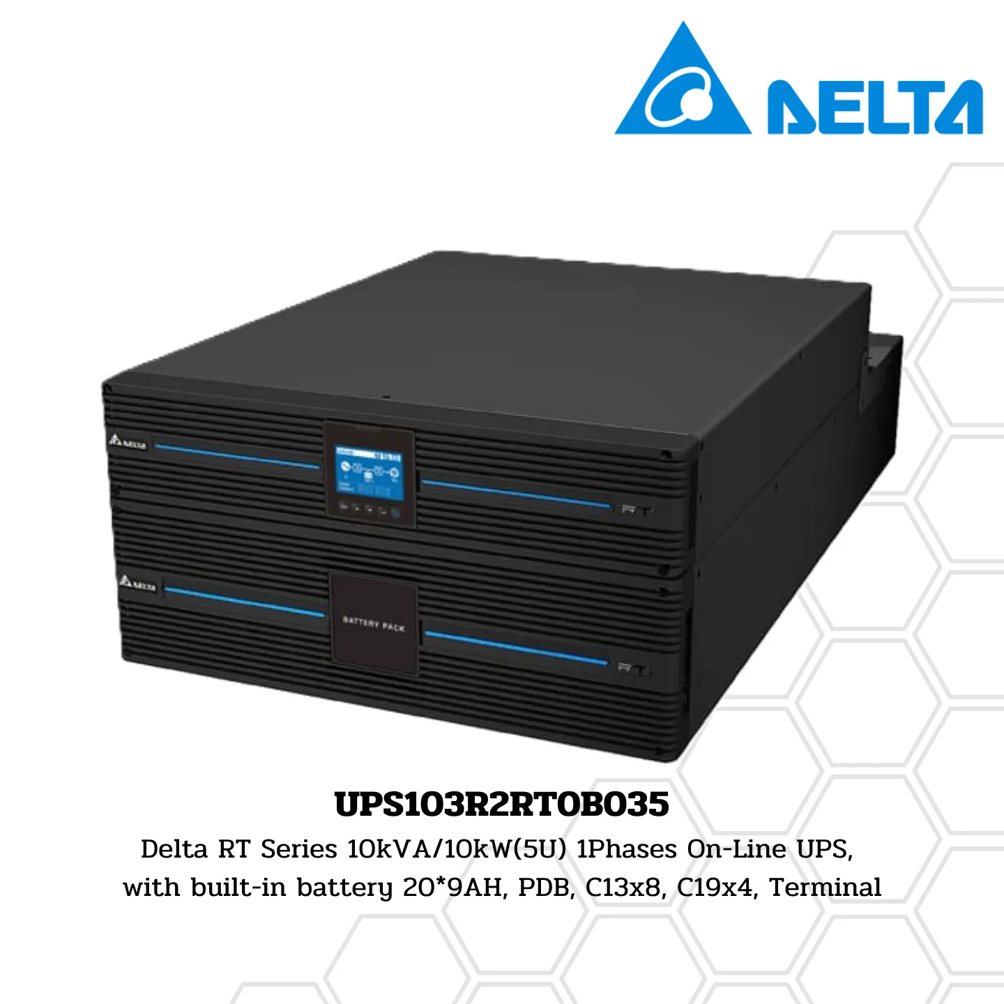 เครื่องสำรองไฟ Delta RT-10K RT Series 10kVA/10kW(5U) (UPS103R2RT0B035) 1 เครื่องสำรองไฟ Delta RT-10K RT Series 10kVA/10kW(5U)