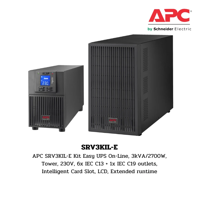 เครื่องสำรองไฟ UPS APC Easy UPS On-Line SRV รุ่น SRV3KIL-E 1 เครื่องสำรองไฟ UPS APC Easy UPS On-Line SRV รุ่น SRV3KIL-E