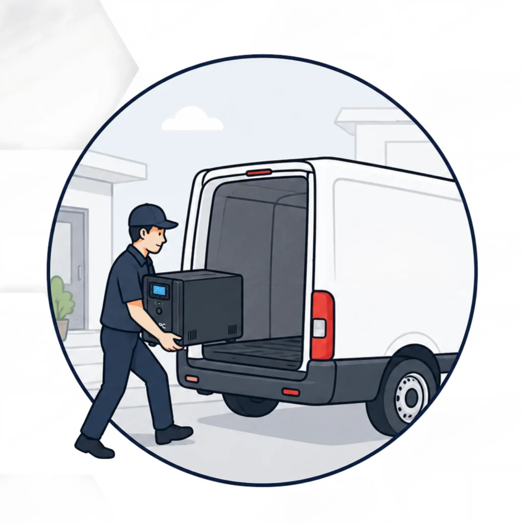 เปลี่ยนแบตเตอรี่ UPS APC Back Series 7 ส่งคนไปรับเครื่อง UPS