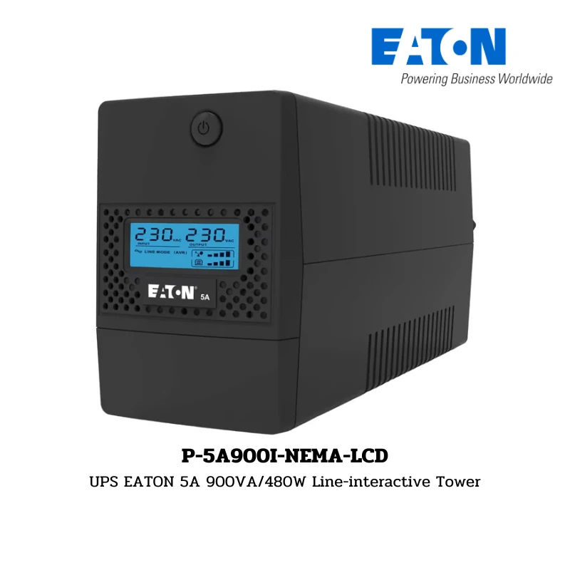 เครื่องสำรองไฟ Eaton 5A รุ่น P-5A900I-NEMA-LCD 900VA/480W Line-interactive Tower 1 เครื่องสำรองไฟ Eaton 5A รุ่น P-5A900I-NEMA-LCD 900VA/480W Line-interactive Tower