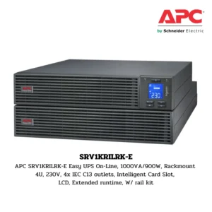 เครื่องสำรองไฟ UPS APC Easy UPS On-Line SRV รุ่น SRV1KRILRK-E